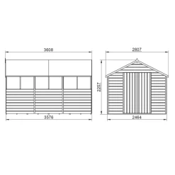 Forest Delamere 8&apos; X 11&apos; 6" (Nominal) Apex Shiplap T&G Timber Shed -Forest Garden Shop 519JR A7