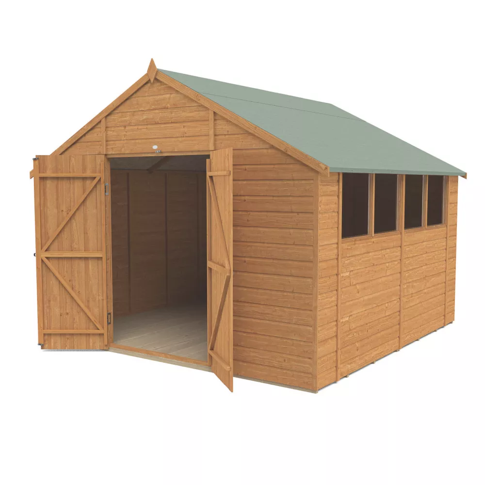 Forest Delamere 9' 6" X 10' (Nominal) Apex Shiplap T&G Timber Shed 4 Forest Delamere 9' 6" X 10' (Nominal) Apex Shiplap T&G Timber Shed - Image 2