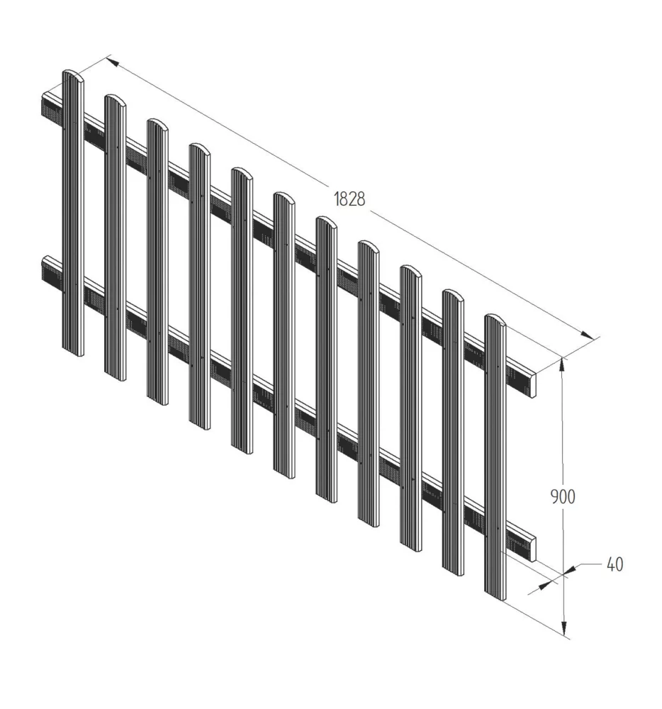 Forest Ultima Picket Fence Panel Natural Timber X Pack Of 4 6 Forest Ultima Picket Fence Panel Natural Timber X Pack Of 4 - Image 4