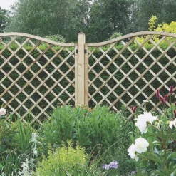 Forest Hamburg Lattice Curved Top Garden Screens 6 X 6&apos; 8 Pack -Forest Garden Shop 53421 A2