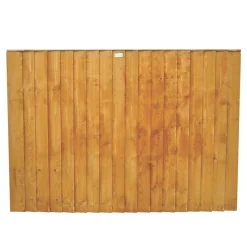Forest Feather Edge Fence Panels Golden Brown 6 X 4&apos; Pack Of 7