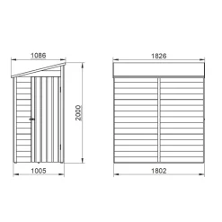 Forest 3&apos; 6" X 6&apos; (Nominal) Pent Overlap Timber Shed -Forest Garden Shop 563JR A6