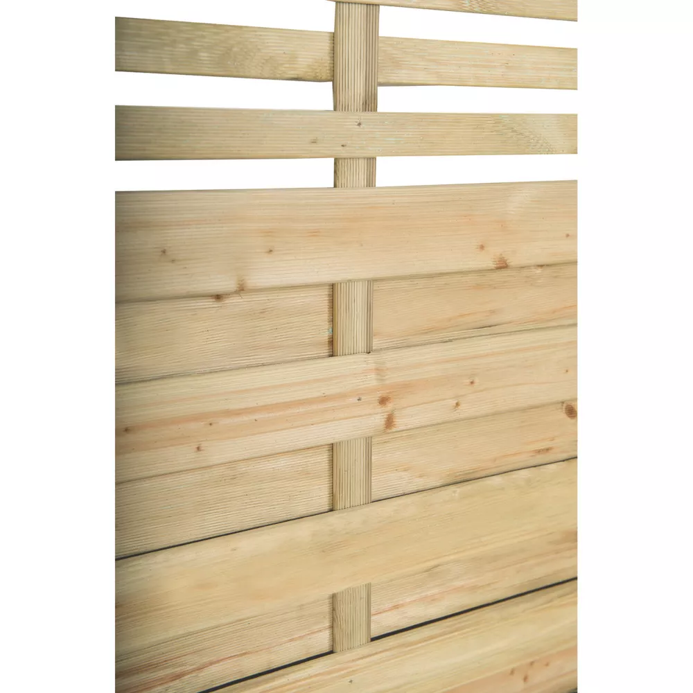 Forest Kyoto Slatted Top Fence Panels Natural Timber 6 X 4' Pack Of 7 4 Forest Kyoto Slatted Top Fence Panels Natural Timber 6 X 4' Pack Of 7 - Image 2