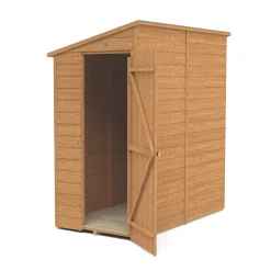 Forest Delamere 3&apos; X 6&apos; (Nominal) Pent Shiplap T&G Timber Shed With Assembly -Forest Garden Shop 577KT A1