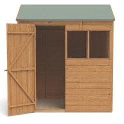 Forest Delamere 6&apos; X 4&apos; (Nominal) Reverse Apex Shiplap T&G Timber Shed With Assembly -Forest Garden Shop 579KT A3