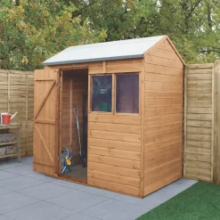 Forest Delamere 6' X 4' (Nominal) Reverse Apex Shiplap T&G Timber Shed With Assembly