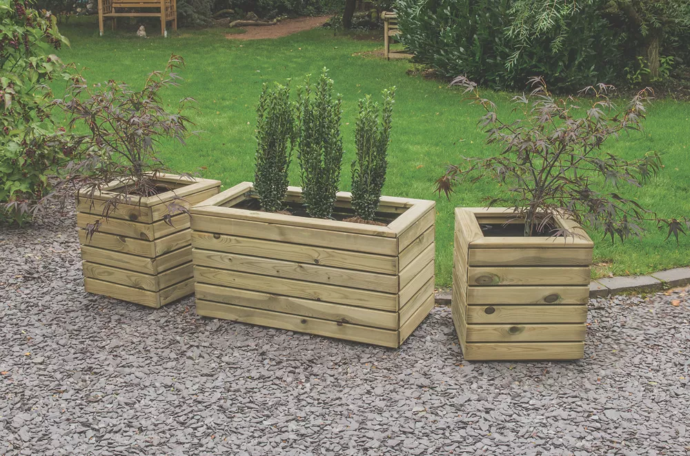 Forest Square Linear Planter Natural Wood 400 X 400 X 440mm 4 Forest Square Linear Planter Natural Wood 400 X 400 X 440mm - Image 2