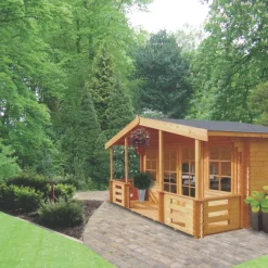 Shire Lydford 2 12&apos; X 16&apos; 6" (Nominal) Apex Timber Log Cabin