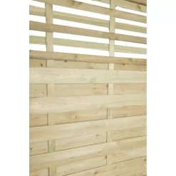 Forest Kyoto Slatted Top Fence Panels Natural Timber 6 X 6' Pack Of 4 -Forest Garden Shop 6335K A2