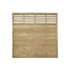 Forest Kyoto Slatted Top Fence Panels Natural Timber 6 X 6&apos; Pack Of 4 -Forest Garden Shop 6335K P
