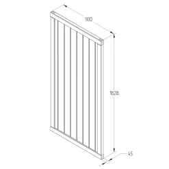Forest Vertical Tongue & Groove Garden Gate 900 X 1830mm Natural Timber -Forest Garden Shop 635JG A3