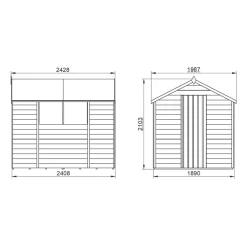 Forest 6&apos; X 8&apos; (Nominal) Apex Overlap Timber Shed With Assembly -Forest Garden Shop 645JR A6