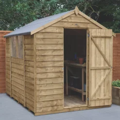 Forest 6&apos; X 8&apos; (Nominal) Apex Overlap Timber Shed With Assembly