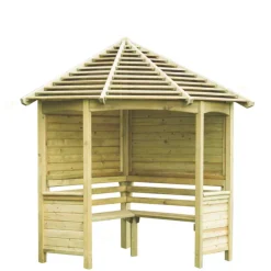 Forest Venetian 6&apos; 6" X 5&apos; (Nominal) Hexagonal Timber Arbour