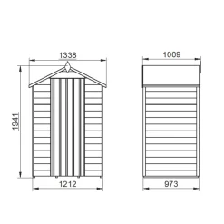 Forest 4' X 3' (Nominal) Apex Overlap Timber Shed With Base & Assembly -Forest Garden Shop 661JR A7