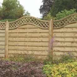 Forest Prague Lattice Curved Top Fence Panels Natural Timber 6 X 6' Pack Of 3