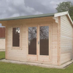 Shire Marlborough 12&apos; X 10&apos; (Nominal) Reverse Apex Timber Log Cabin