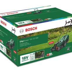 Bosch CityMower 18V 1 X 4.0Ah Li-Ion Power For All Cordless 32cm Rotary Lawn Mower -Forest Garden Shop 680PF A5