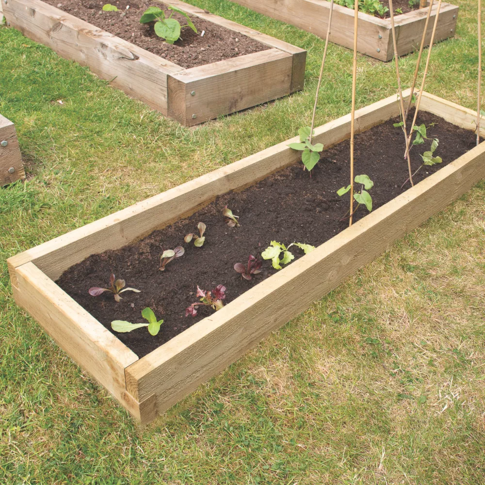 Forest Rectangular Raised Bed Natural Timber 1800 X 450 X 140mm 5 Forest Rectangular Raised Bed Natural Timber 1800 X 450 X 140mm - Image 3