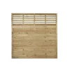Forest Kyoto Slatted Top Fence Panels Natural Timber 6 X 6&apos; Pack Of 3 -Forest Garden Shop 7114K P