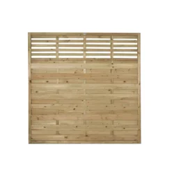 Forest Kyoto Slatted Top Fence Panels Natural Timber 6 X 6' Pack Of 3