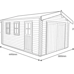 Shire Bradenham 44 13&apos; 6" X 18&apos; 6" (Nominal) Apex Timber Log Cabin -Forest Garden Shop 74782 A2
