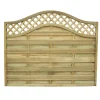 Forest Prague Lattice Curved Top Fence Panels Natural Timber 6 X 5&apos; Pack Of 7 -Forest Garden Shop 7504K P