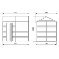 Forest 8&apos; X 6&apos; (Nominal) Reverse Apex Overlap Timber Shed With Base -Forest Garden Shop 757JR A7