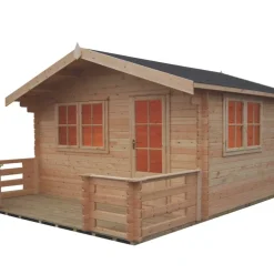 Shire Kinver 13' 6" X 17' 6" (Nominal) Apex Timber Log Cabin -Forest Garden Shop 76607 A6