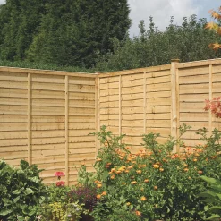 Rowlinson Vertical Board Feather Edge Fence Panels Natural Timber 1.8 X 1.8m Pack Of 3