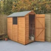 Forest Delamere 4' X 6' (Nominal) Apex Shiplap T&G Timber Shed With Base 1 Forest Delamere 4' X 6' (Nominal) Apex Shiplap T&G Timber Shed With Base -Forest Garden Shop 796JR P
