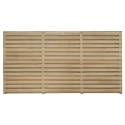 Forest Double-Slatted Fence Panels Natural Timber 6 X 3&apos; Pack Of 3