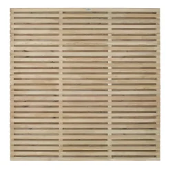 Forest VENHHM6PK4HD Double-Slatted Fence Panels Natural Timber 6 X 6&apos; Pack Of 4