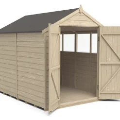 Forest 6&apos; X 8&apos; (Nominal) Apex Overlap Timber Shed With Base -Forest Garden Shop 871JR A2