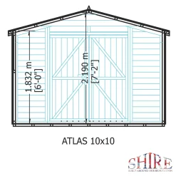 Shire Atlas 10&apos; X 10&apos; (Nominal) Apex Shiplap T&G Timber Workshop -Forest Garden Shop 87733 A3