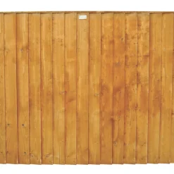 Forest Feather Edge Fence Panels Golden Brown 6 X 4&apos; Pack Of 8