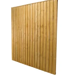 Forest Feather Edge Fence Panels Golden Brown 6 X 5&apos; Pack Of 7