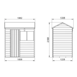 Forest 6' X 4' (Nominal) Reverse Apex Overlap Timber Shed 17 Forest 6' X 4' (Nominal) Reverse Apex Overlap Timber Shed -Forest Garden Shop 940JR A7
