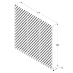 Forest VENHHM6PK5HD Double-Slatted Fence Panels Natural Timber 6 X 6&apos; Pack Of 5 -Forest Garden Shop 956JG A3