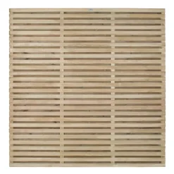 Forest VENHHM6PK5HD Double-Slatted Fence Panels Natural Timber 6 X 6' Pack Of 5