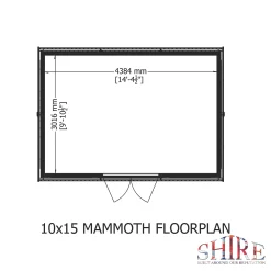 Shire 15&apos; X 10&apos; 6" (Nominal) Apex Tongue & Groove Timber Workshop With Assembly -Forest Garden Shop 95768 A4