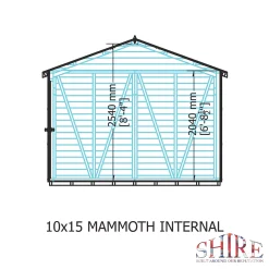 Shire 15&apos; X 10&apos; 6" (Nominal) Apex Tongue & Groove Timber Workshop With Assembly -Forest Garden Shop 95768 A5