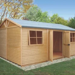 Shire 15&apos; X 10&apos; 6" (Nominal) Apex Tongue & Groove Timber Workshop With Assembly