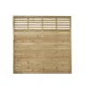 Forest Kyoto Slatted Top Fence Panels Natural Timber 6 X 6&apos; Pack Of 9 -Forest Garden Shop 9857K P