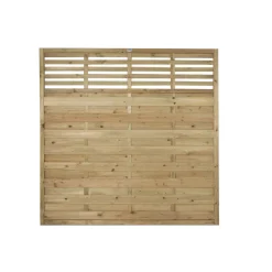 Forest Kyoto Slatted Top Fence Panels Natural Timber 6 X 6' Pack Of 9