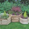 Forest York Hexagonal Planter Set Natural Wood 520 X 600 X 330mm 3 Pieces